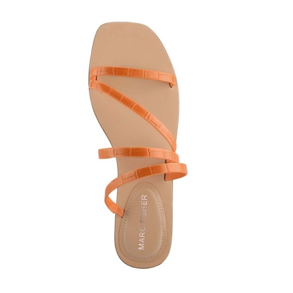 Marc Fisher Orange Croc-Embossed Bonina Sandal Womens Size 7.5 NIB - Picture 4 of 6